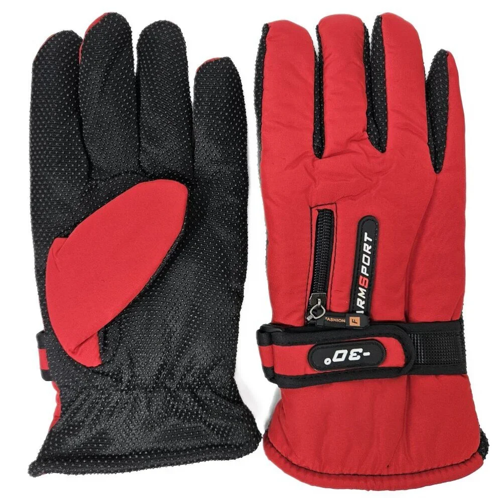 Women's Felt Lined Ski Winter Gloves, Multiple Colors, One Size 10